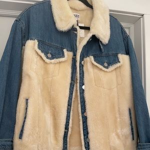 Faux Shearling Jean Jacket